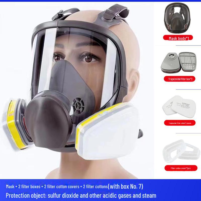 Máscara de Gas Facial Completa 6800 con Visión Amplia para Soldadura, Fuego, Pesticidas, Polvo y Protección contra Venenos