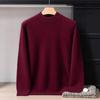 Men's 12-Gauge Double-Layer Cashmere Sweater, Half-High Collar, Long-Sleeve, Business Casual, Warm Knitted Base Layer