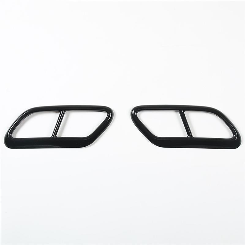Black Stainless Steel Pipe Throat Exhaust Outputs Tail Frame Trim Cover For Volvo S60 S90 V90 2016- Spare Parts Parts-M