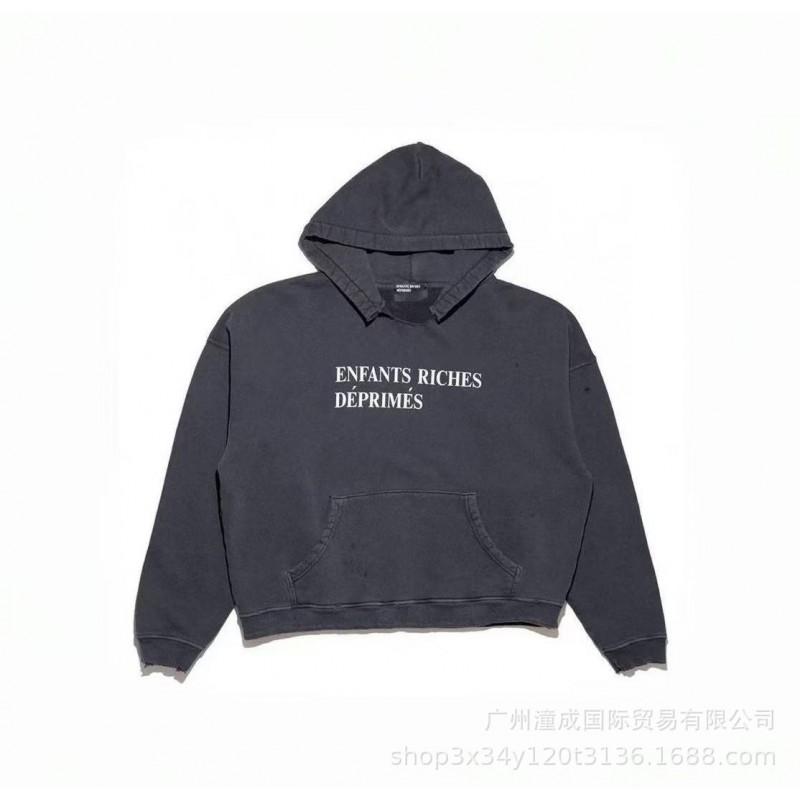 Unisex Distressed Washed Cotton Hoodie With Graphic Print Loose Fit Streetwear Sweatshirt Men Women