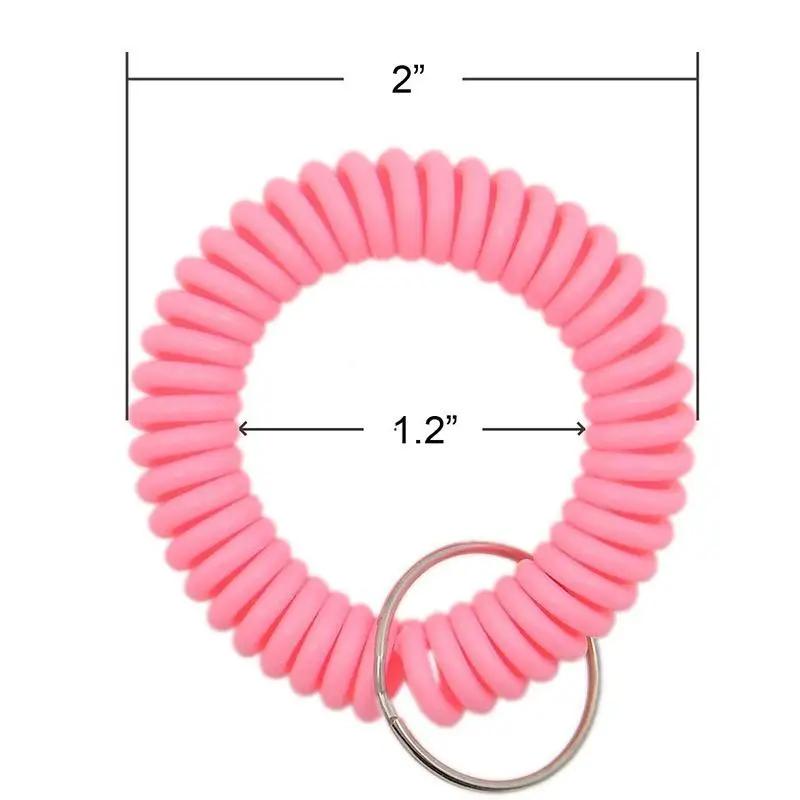 

New 10pcs Coil Stretch Wristband Keychain Keychain Key Chains 10Pcs random color