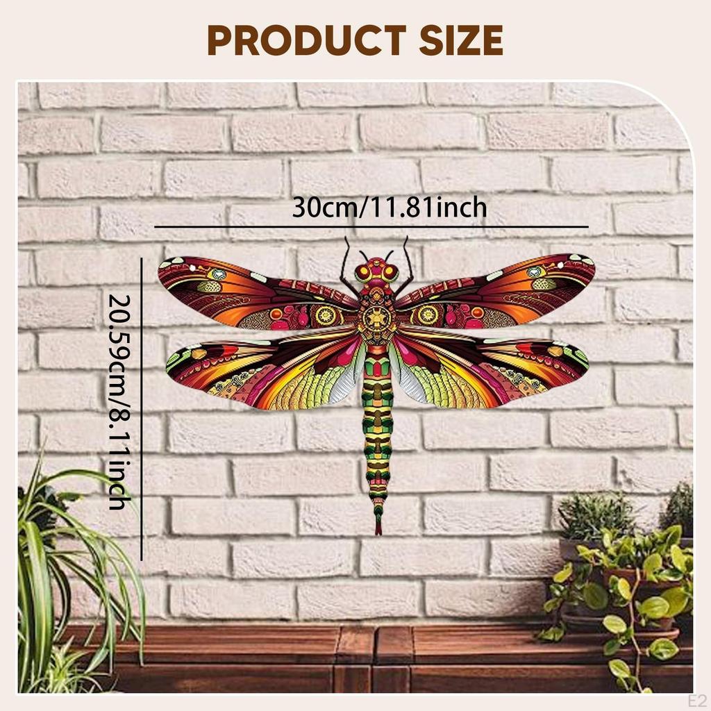 Dragonfly Metal Wall Decor Ornament Decorative Sculpture Art Crafts for Front Door Indoor