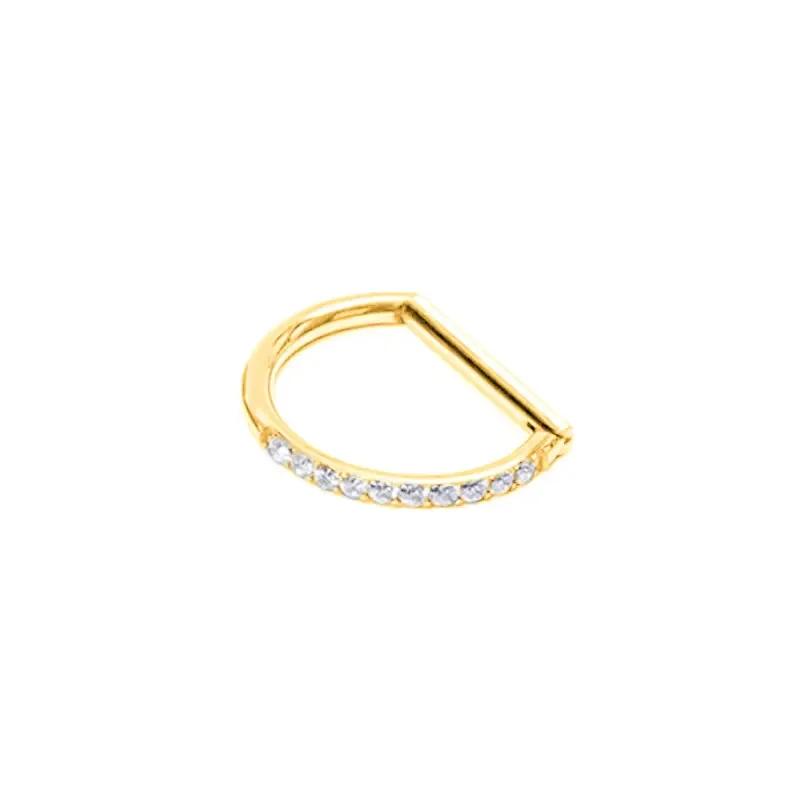 ASTM F136 Titanium Nose Ring Piercing 8/10/12mm Nose Ring D Shape Segment Clicke Cartilage Tragus Helix Industrial Piercing Body