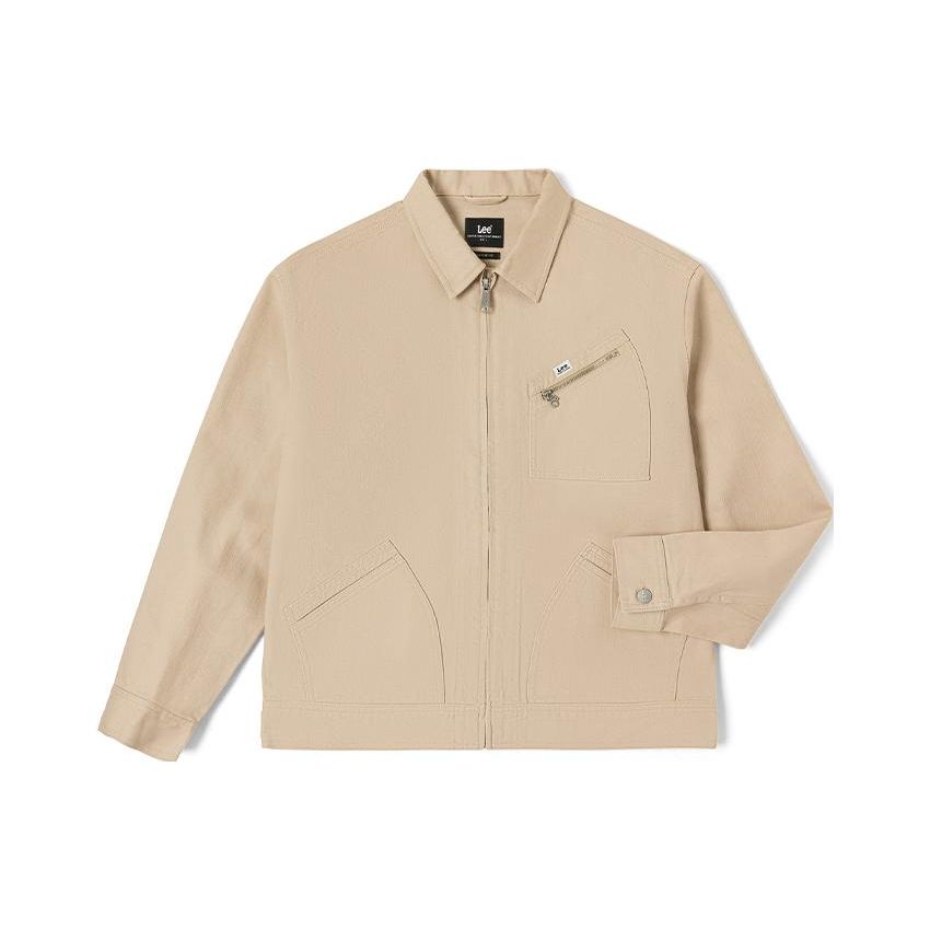 Solid Color Zip Collar Long Sleeve Jacket Men jackets LMT00455920022797W000
