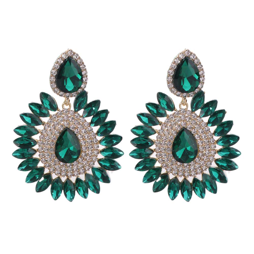Crystal Rhinestone Ear Drop Elegant Sunflower Earrings Exquisite Droplet Earrings for Girls
