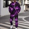 Men's 3D Star Print Two Piece Hoodie Set, Trendy Casual Outfit for Everyday Wear