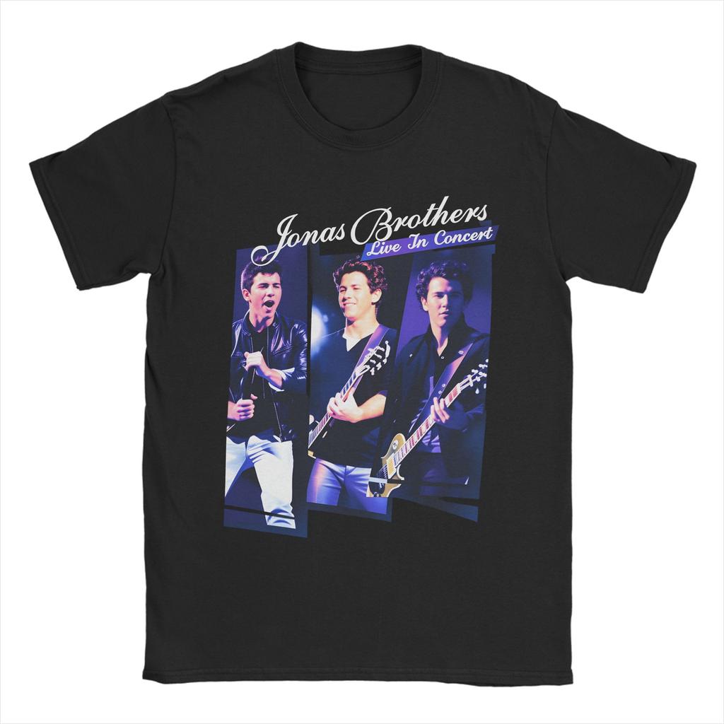 Jonas Brothers Concert Tour TShirt Beach 100 Cotton TShirts For Couple Harajuku Casual Tee Shirt Short Sleeve Awesome Tops