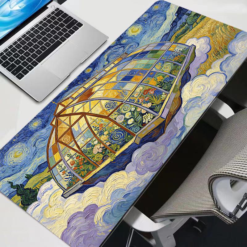 Mouse Pad Large Abstract Oil Painting Pc Computer Gamer Kawaii Gaming Accessories Mousepad Keyboard Desk Mat Carpet Table