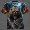 Summer Men's 3D Animal Print Crew Neck T-shirt