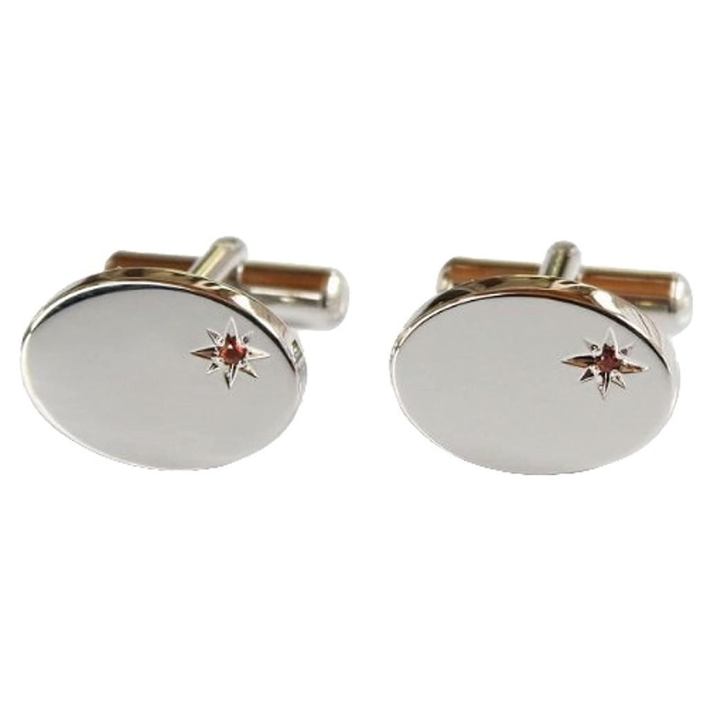 Kamakura Cufflinks Workshop January Birthstone Garnet Cufflinks jc001-a-1
