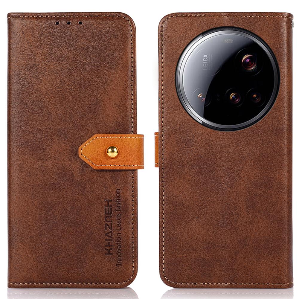 

KHAZNEH For Xiaomi 15 Ultra Wallet Phone Case Stand Leather Flip Cover Brown