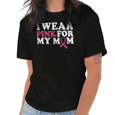 Trage Rosa für meine Mama Brustkrebsüberlebende Damen oder Herren Rundhals T-Shirt