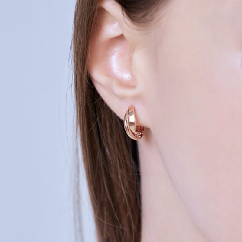 ELLE Jewelry 14K GF Wave Ring One-Touch Earrings ELGPEE433