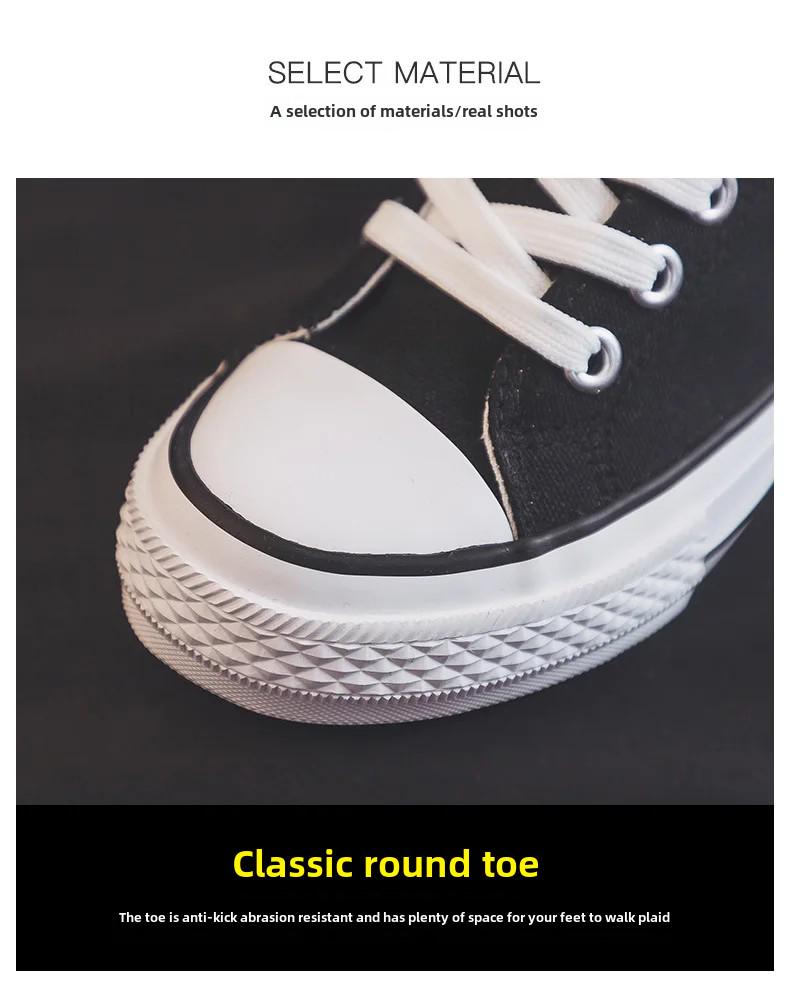 Tênis de lona feminino com salto alto de 6 cm - Primavera/Outono 2024, calçado casual de algodão estilo coreano de cano alto