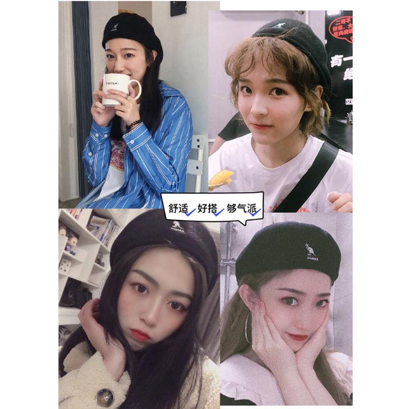 Fahion Kangaroo Embroidery hat Berets Hat Painter Style Caps Women Mesh knit Beret gift