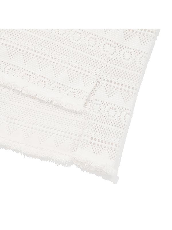 KIRSH Cut-Off Collar Point Lace Short Sleeve Knit [Ivory]