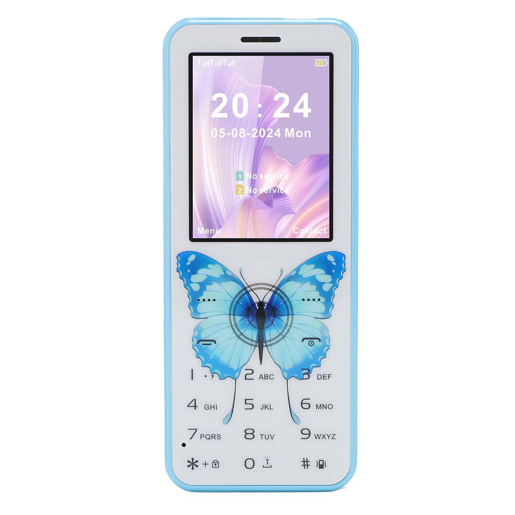 2G Phone Slim 2.4 Inch HD Color Screen Dual SIM Dual Standby Senior Cell Phone with Big Buttons Flashlight FM