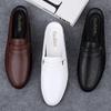 Fashion Men Shoes Loafers Genuine Leather Slippers Slides Breathable Mules Shoes for Men Dress Shoes for Men