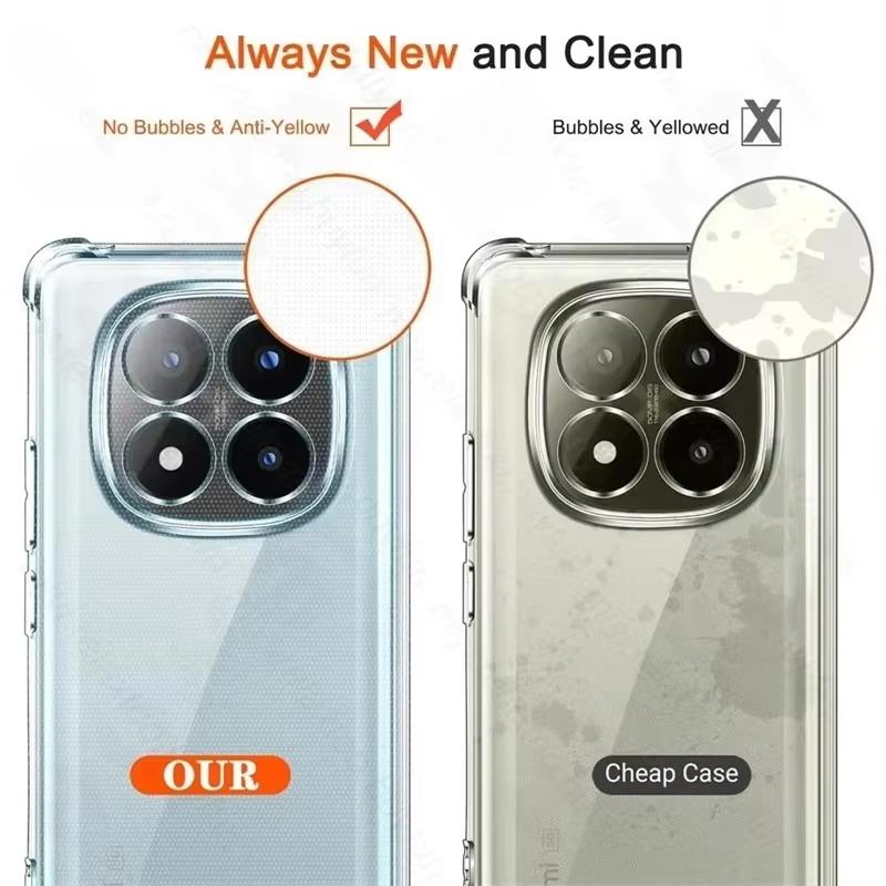 Transparente, kristallklare TPU-Rückseite für Redmi Note 14 Pro 13 Pro Plus 14C 13C 4G 5G A1 A2 A3 Plus, klare, stoßfeste Abdeckung