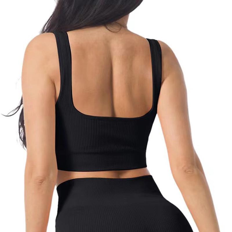 Women's Sexy Shock-Absorbing Yoga Sports Bra with Ribbed Back