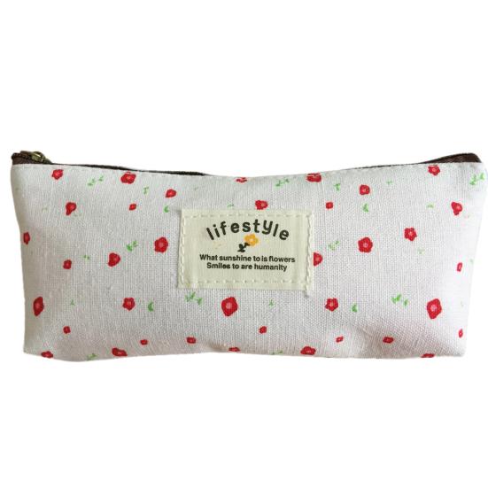 Přenosný barevný květinový vzor na zip Pouzdro na tužku sáček na tužky