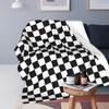 Plaid Decor Black White Checkered  Blankets Fleece Sofa Throw Blanket Multi-function for Couch Bedding Throws Bedspread Quilt