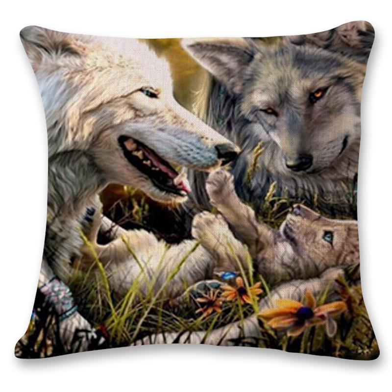 Домашний декор наволочки автомобиль животное волк диван подушка спальня наволочка 40x40cm