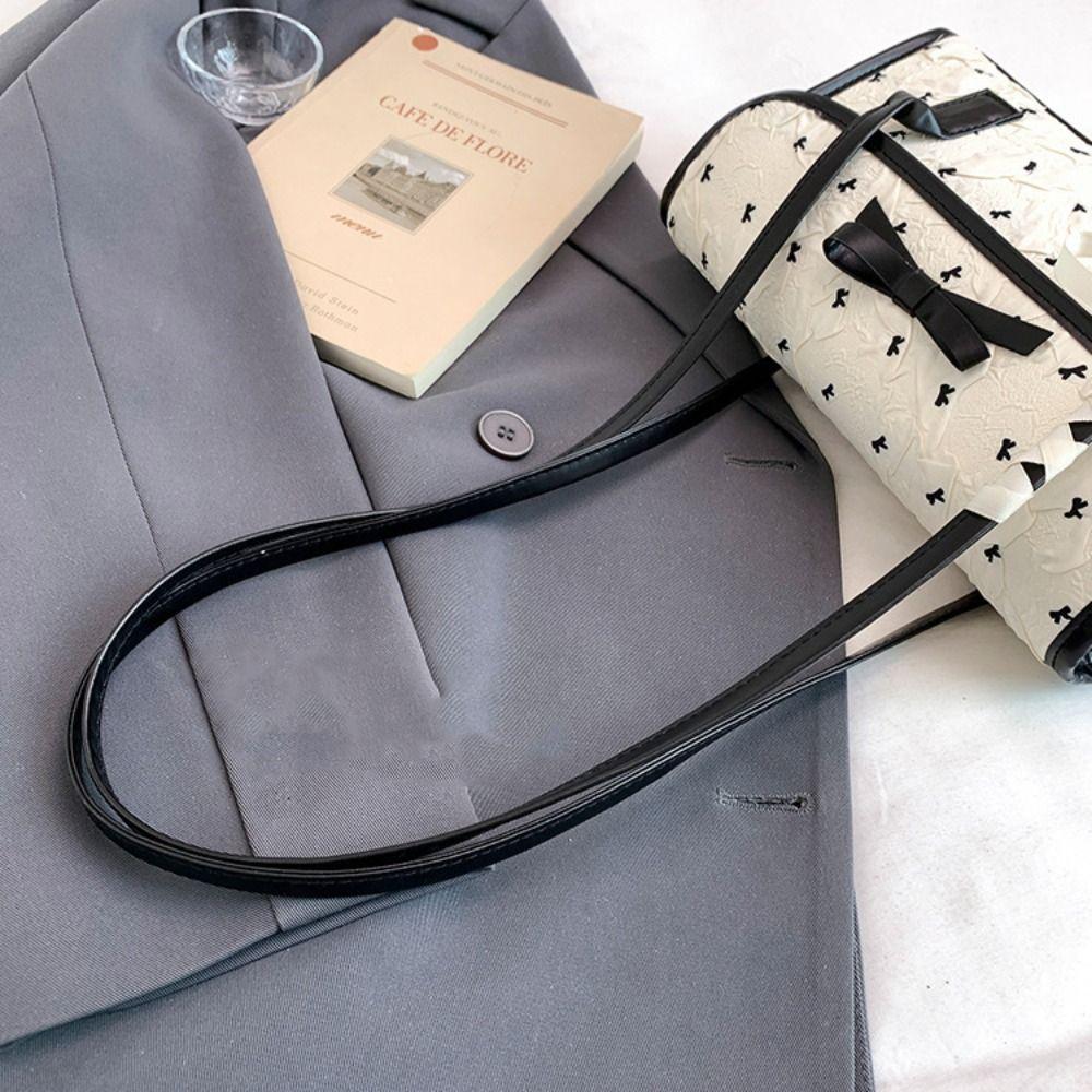 French Bow Shoulder Bag PU Underarm Bag Casual Armpit Bag Daily