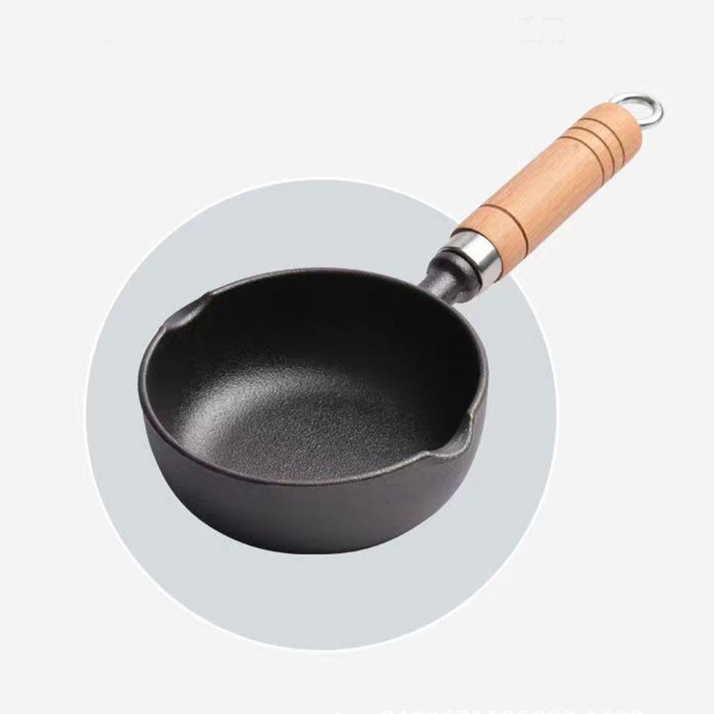 Cast Iron Pot Even Heating Multifunctional Non Stick Pot for Stir Frying Kitchen Supplies 11 X 4cm / 4.33 X 1.57in