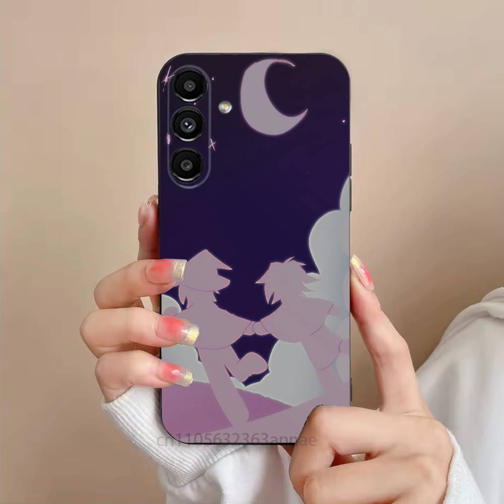 Azuretime T-Two Time A-Azure Phone Case For Samsung S25,24,23,22,21,S20,Ultra,Plus,FE Black Soft Cover