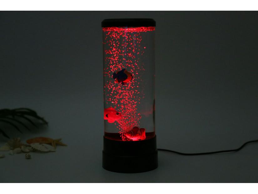 Color-Changing LED Night Light: Bubble Cylinder Fish Tank for Home Decor