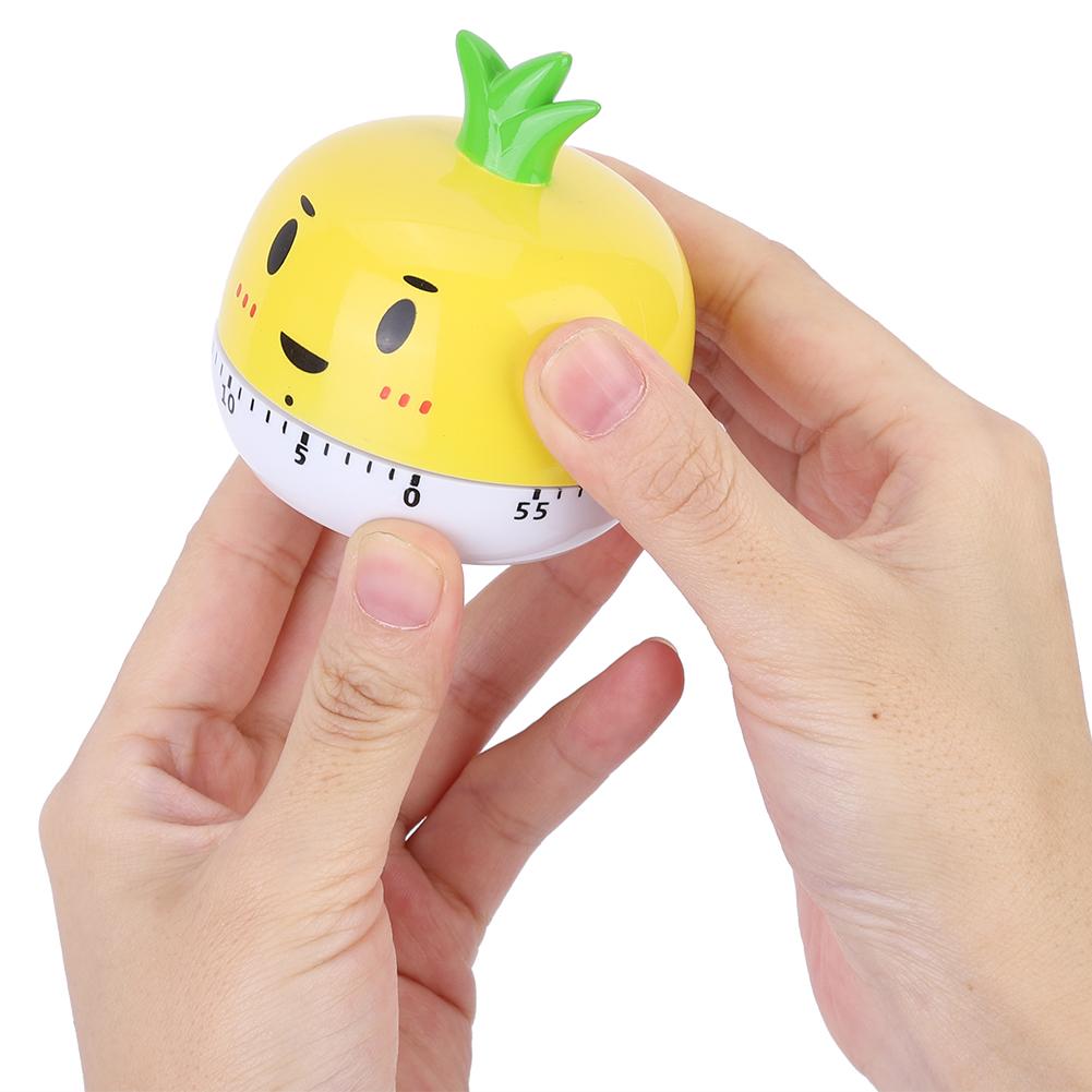 Cartoon Mechanical Manual Kitchen Cooking Timer Alarm Reminder Timepiece Countdown ToolYellow