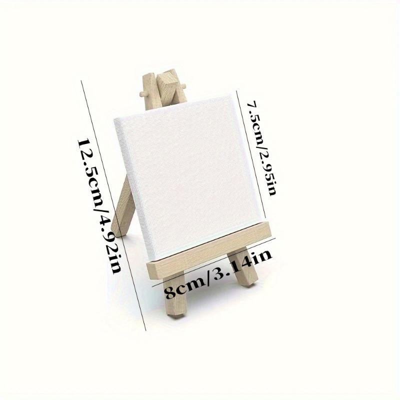 6Set Mini Canvases White Stretched Blank Sandpieces for Painting Art Supplies Package