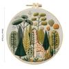 1pc Giraffe and Green Plant Pattern DIY Embroidery Kit for Beginners