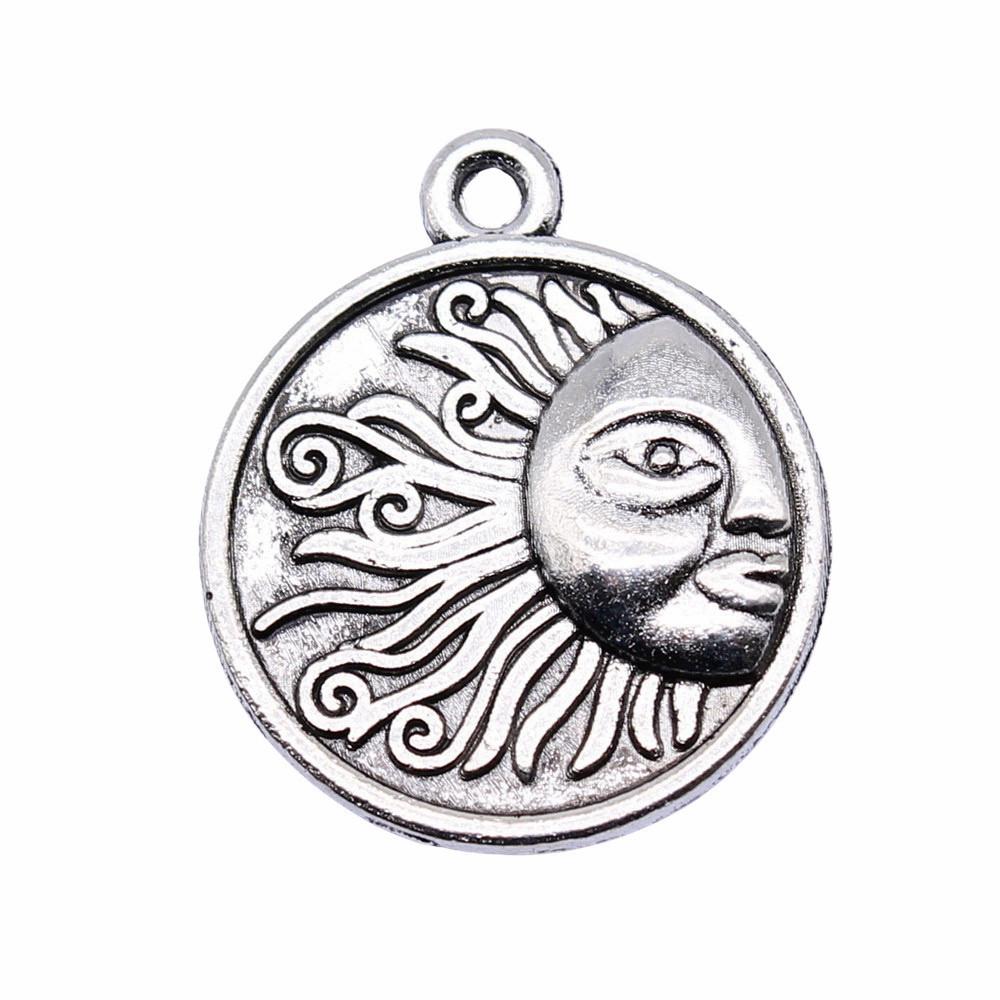 Sun And Moon Face Charms Multi Color Alloy Pendants For Celestial Themed Jewelry
