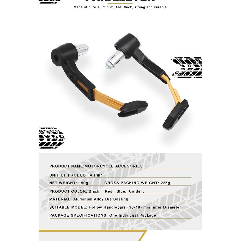 2PCS Handlebar Protectors Windproof Anti-Fall  Lever Guard with Aluminum Stiffener For Motorcycle Scooter Mountain E-Bike Brake