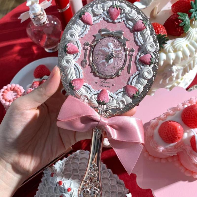 Flower Knowing Strawberry Cupid Hand Mirror Flowerknows Makeup Mirrors Vintage Mirror