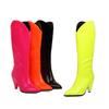 Yellow Women's High Boots Winter Shoes Fashion Western High Knee Boots Women Pink Patent Leather Party Shoes Ladies Large Size
