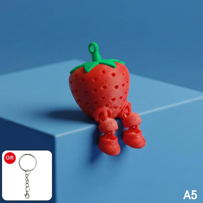 

3D Printed Banana Pear Ornament Keychain With Movable Legs Joint Doll Fidget Toy Bag Pendant Home/Office Desktop Decoration A5