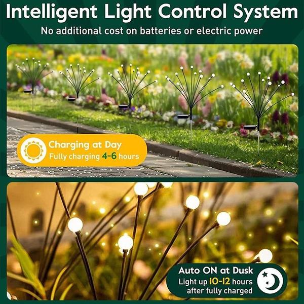 Upgrade 1/2/4 Stück Solar Glühwürmchen Lichter Außen Wasserdicht LED Garten Rasen Lampe Solar Schwingend Sonnenlichtbetrieben Landschaft Hof Terrasse Dekoration