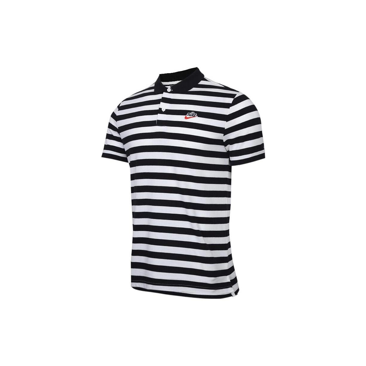 Men s Nike Contrasting Colors Stripe Short Sleeve polo Black Polo Shirt CT5604-010 XL