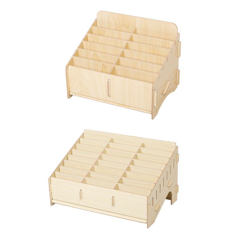 Mobile Phone Accessory Organizer: Classroom & Office Multi-Grid Storage Box with Tempered Film.