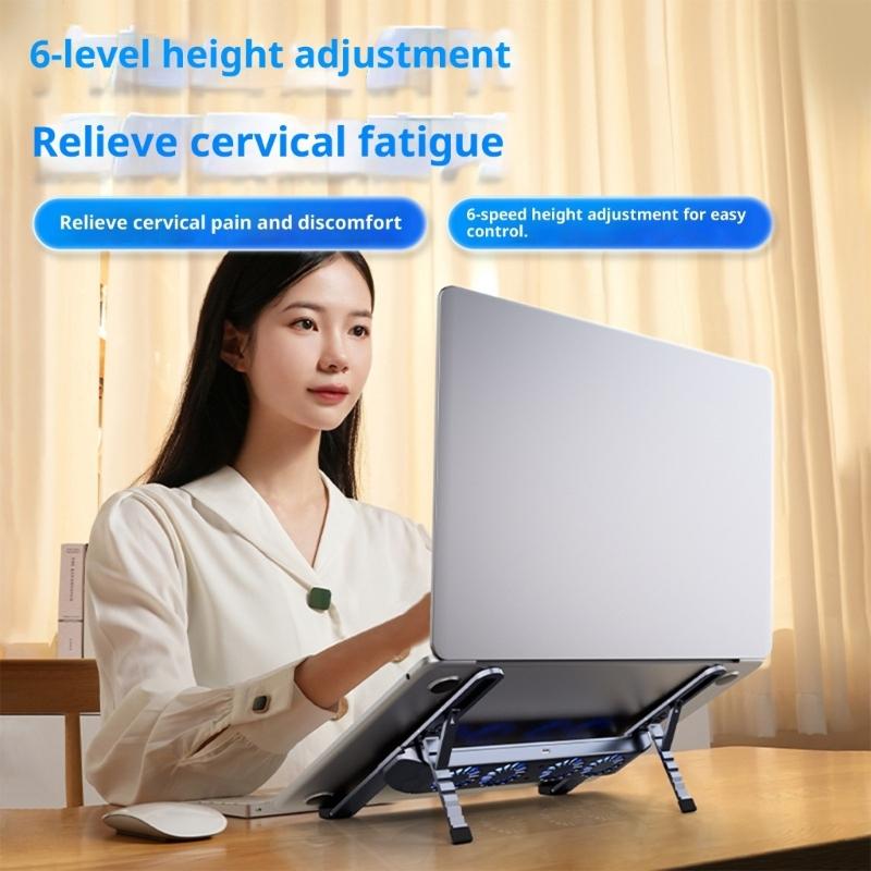 Portable Multiple Angled Laptop Coolers Silents Cooling Fan Foldable Tablets Holder For 10-17inch Devices