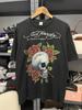 חולצת טי יוניסקס קצרה בצבע שחור של Ed Hardy By Christian Audigier עם הדפס מחודש של Skull KH7138