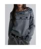 8SECONDS Boat Neck Pattern Pullover Gray