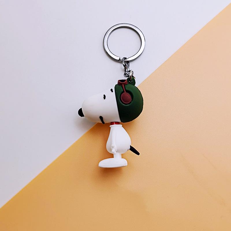 Snoopy & Charlie Měkká gumová kreslená klíčenka - Roztomilý přívěsek na tašku pro pár