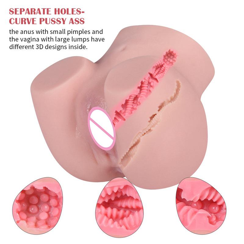 Men's 2.1KG Two-point Two-color Channel Big Butt Mold Famous Device Vagina and Anus Two-point Jet Cup