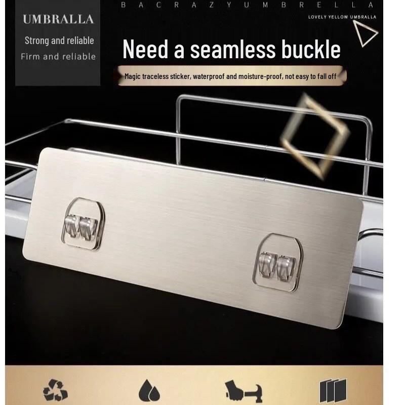 

Водонепроницаемые настенные крючки без сверления - Бесследные крючки-зажимы для хранения в спальне, кухне и ванной комнате Brushed Double Claw 5-Pack