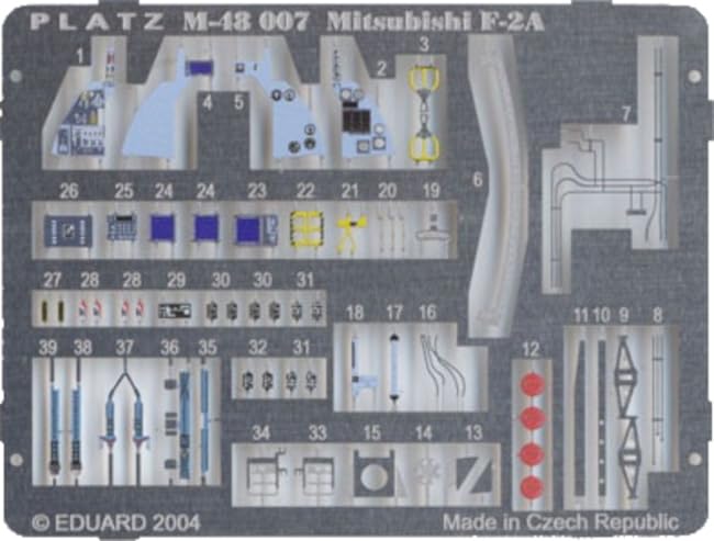 PLATZ Japan Air Force Etching Parts Plastic Model Parts 1/48 Self-Defense F-2A (Renewed Version) M48-7