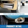 ABSOPRO Adjustable Exhaust Tailpipe for Car 67mm 220mm Muffler Stainless Silver Tone Trucks, 27-55mm Inlet, Outlet, Length, Bolt-On Tip, Steel,